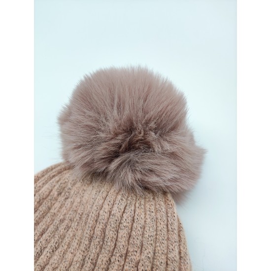 Add A Fluffy Ball Knit Cap