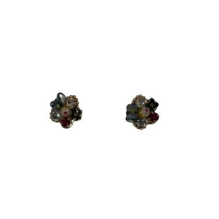 Elegant Zircon Flower Stud Earrings For Women Gold Tone Dainty Statement Earrings