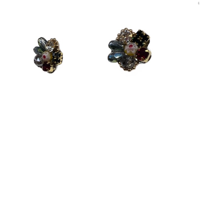 Elegant Zircon Flower Stud Earrings For Women Gold Tone Dainty Statement Earrings