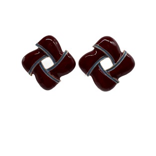 Vintage Red Square Stud Earrings For Women Gold Tone Dainty Statement Earrings