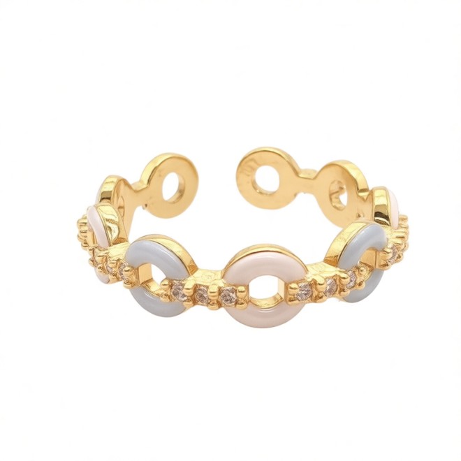 Cute Flower Open Statement Ring For Women, Gold-Toned Adjustable Expandable Ring