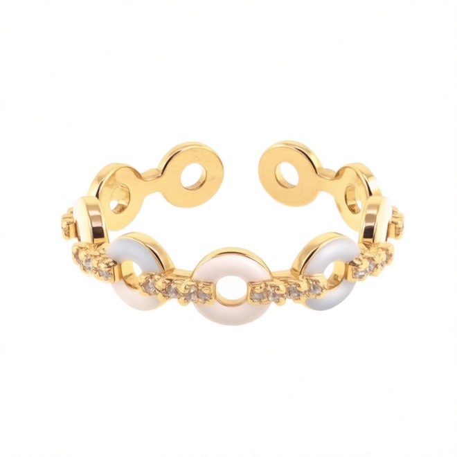 Cute Flower Open Statement Ring For Women, Gold-Toned Adjustable Expandable Ring