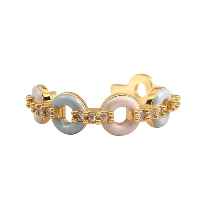 Cute Flower Open Statement Ring For Women, Gold-Toned Adjustable Expandable Ring