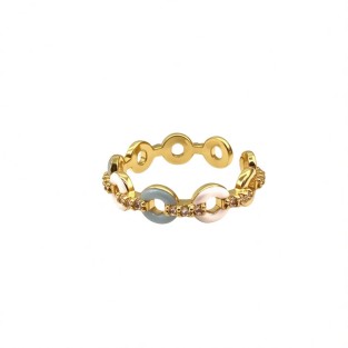 Cute Flower Open Statement Ring For Women, Gold-Toned Adjustable Expandable Ring