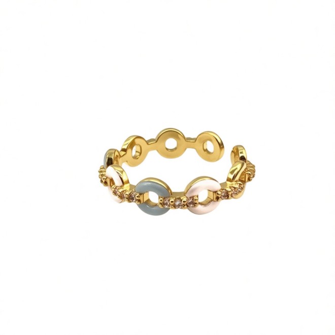 Cute Flower Open Statement Ring For Women, Gold-Toned Adjustable Expandable Ring