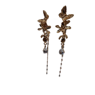 Vintage Butterfly Dangle Drop Earrings For Women Gold Tone Dainty Long Tassel Statement Earrings