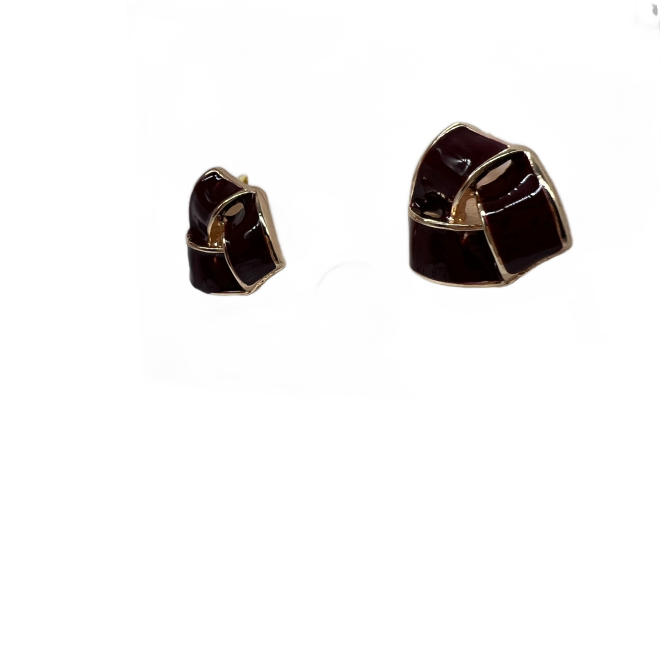 Vintage Red Triangle Stud Earrings For Women Gold Tone Dainty Statement Earrings