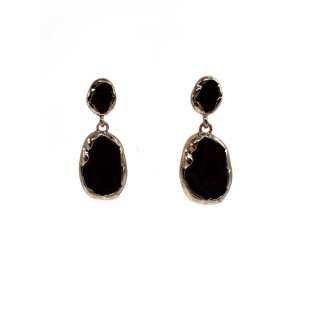 Vintage Wine Red Irregular Shape Drop Earrings For Women Gold Tone Dainty Pearl Statement Earrings