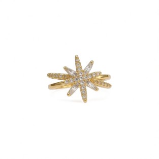 Vintage Shooting Star Open Statement Ring For Women,Gold-Toned Adjustable Expandable Ring