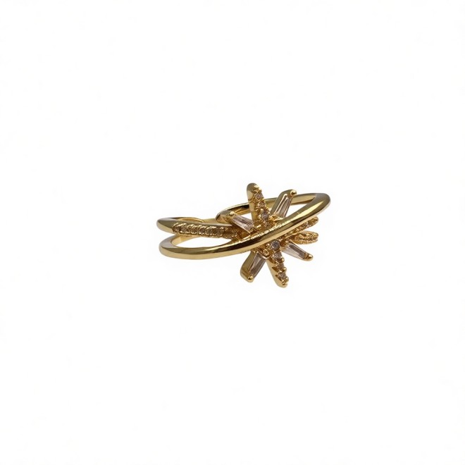 Vintage Shooting Star Open Statement Ring For Women,Gold-Toned Adjustable Expandable Ring