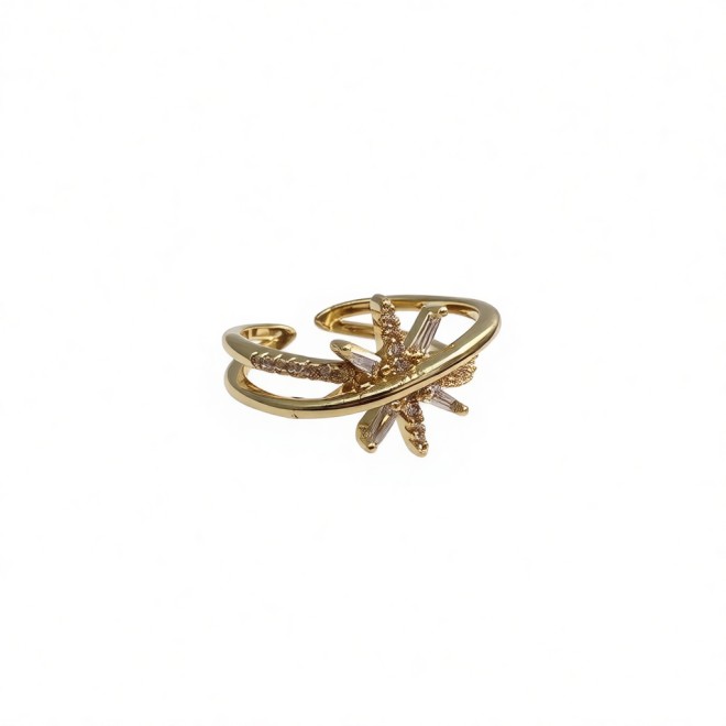 Vintage Shooting Star Open Statement Ring For Women,Gold-Toned Adjustable Expandable Ring