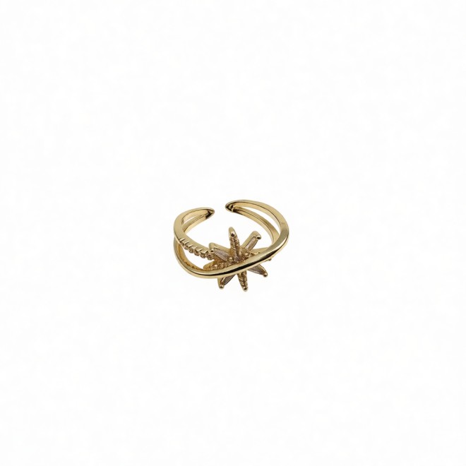 Vintage Shooting Star Open Statement Ring For Women,Gold-Toned Adjustable Expandable Ring