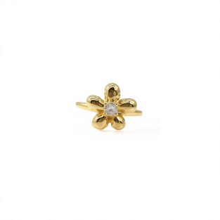 Vintage Gold Flower Open Statement Ring For Women, Gold-Toned Adjustable Expandable Ring