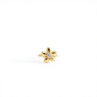 Vintage Gold Flower Open Statement Ring For Women, Gold-Toned Adjustable Expandable Ring