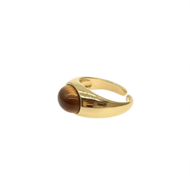 Vintage Oval Open Statement Ring For Women,Gold-Toned Adjustable Expandable Ring