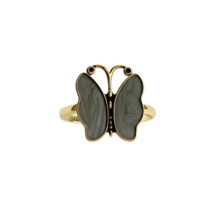 Vintage Butterfly Open Statement Ring For Women,Gold-Toned Adjustable Expandable Ring