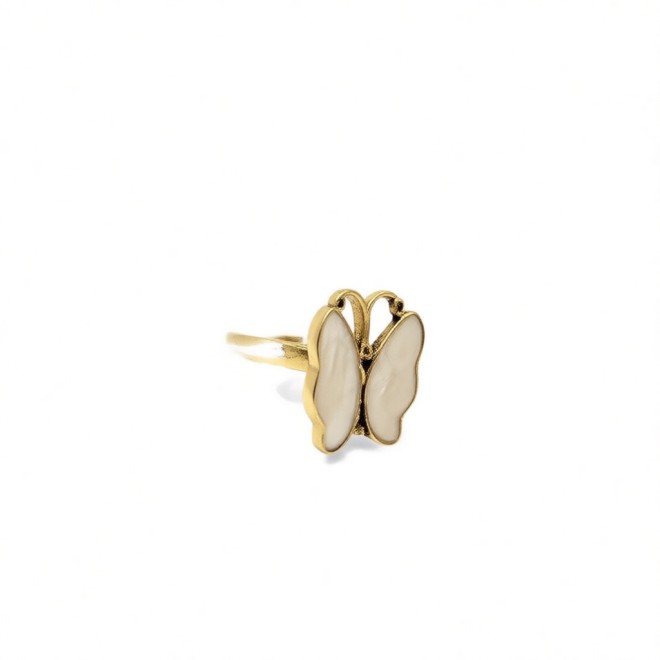 Vintage Butterfly Open Statement Ring For Women,Gold-Toned Adjustable Expandable Ring