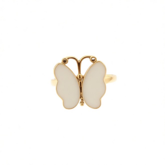 Vintage Butterfly Open Statement Ring For Women,Gold-Toned Adjustable Expandable Ring