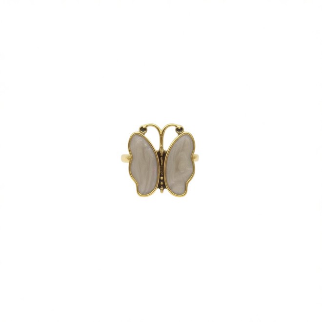 Vintage Butterfly Open Statement Ring For Women,Gold-Toned Adjustable Expandable Ring