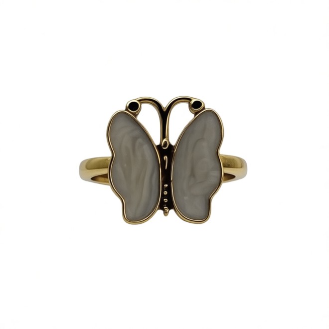 Vintage Butterfly Open Statement Ring For Women,Gold-Toned Adjustable Expandable Ring