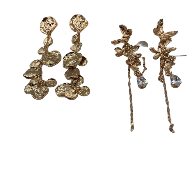 Vintage Long Tassel Drop Earrings For Women Gold Tone Dainty Statement Earrings