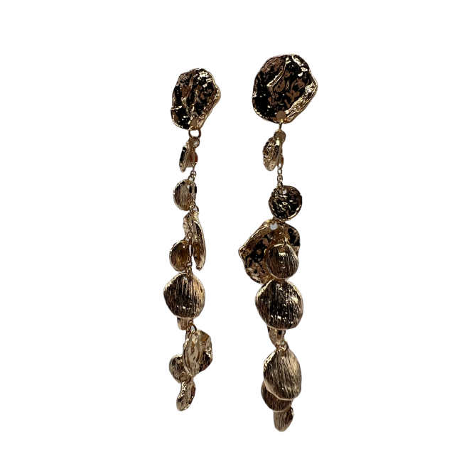 Vintage Long Tassel Drop Earrings For Women Gold Tone Dainty Statement Earrings