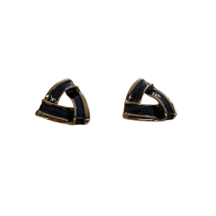 Vintage Blue Triangle Stud Earrings For Women Gold Tone Dainty Statement Earrings