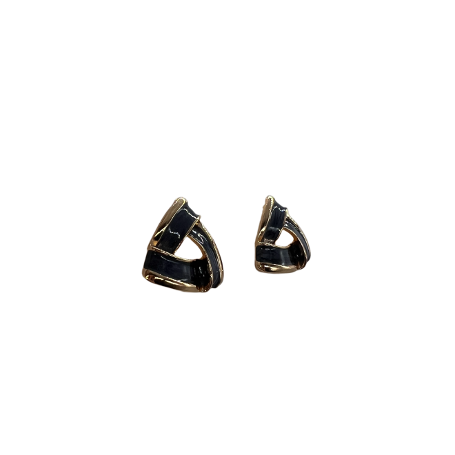 Vintage Blue Triangle Stud Earrings For Women Gold Tone Dainty Statement Earrings